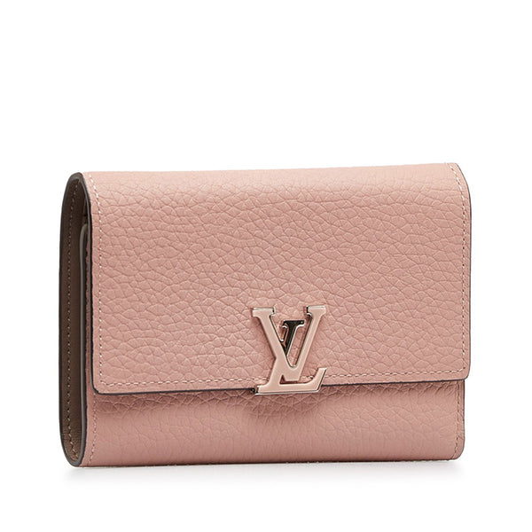 ルイ ヴィトン ポルトフォイユ カプシーヌ コンパクト 三つ折り財布 M62156 ピンク トリヨンレザー レディース LOUIS VUITTON 【中古】