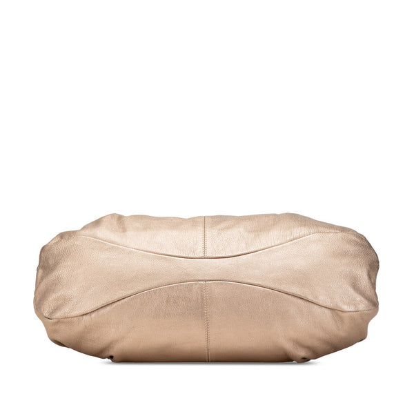 サルヴァトーレフェラガモ ヴァラリボン トートバッグ ゴールド レザー レディース Salvatore Ferragamo 【中古】