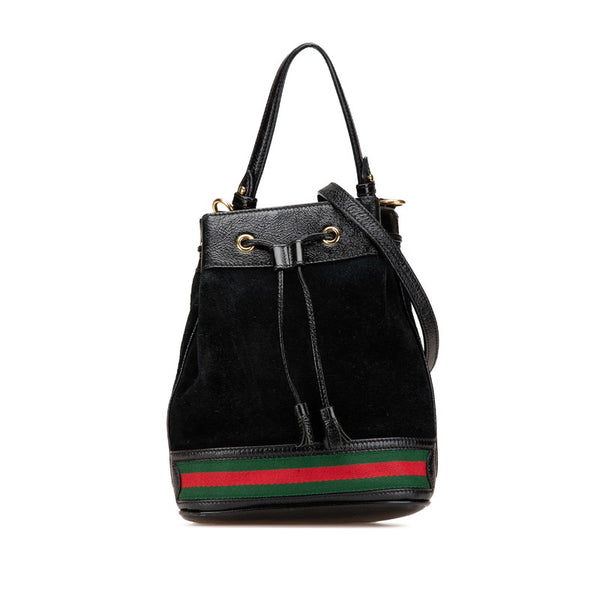 グッチ シェリーライン ハンドバッグ ショルダーバッグ 2WAY 550621 ブラック レザー スエード レディース GUCCI 【中古】