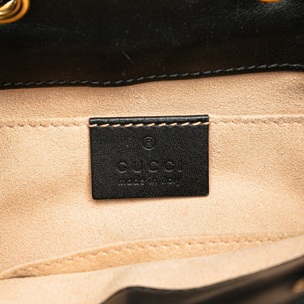 グッチ シェリーライン ハンドバッグ ショルダーバッグ 2WAY 550621 ブラック レザー スエード レディース GUCCI 【中古】