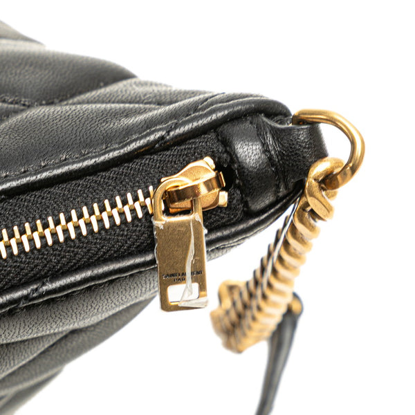 サンローラン ダイアモンド キルティング チェーン ショルダーバッグ 755970 ブラック ラムスキン レディース SAINT LAURENT 【中古】