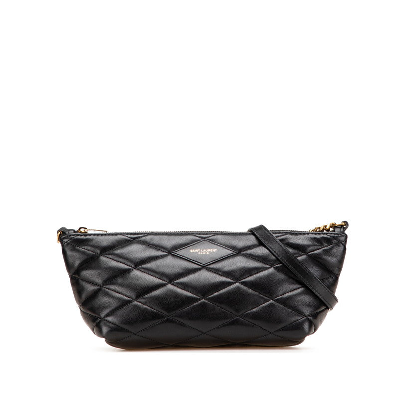 サンローラン ダイアモンド キルティング チェーン ショルダーバッグ 755970 ブラック ラムスキン レディース SAINT LAURENT 【中古】