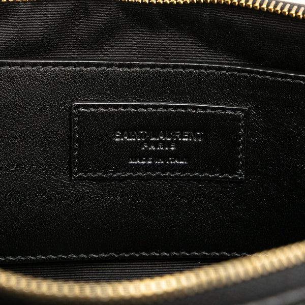 サンローラン ダイアモンド キルティング チェーン ショルダーバッグ 755970 ブラック ラムスキン レディース SAINT LAURENT 【中古】