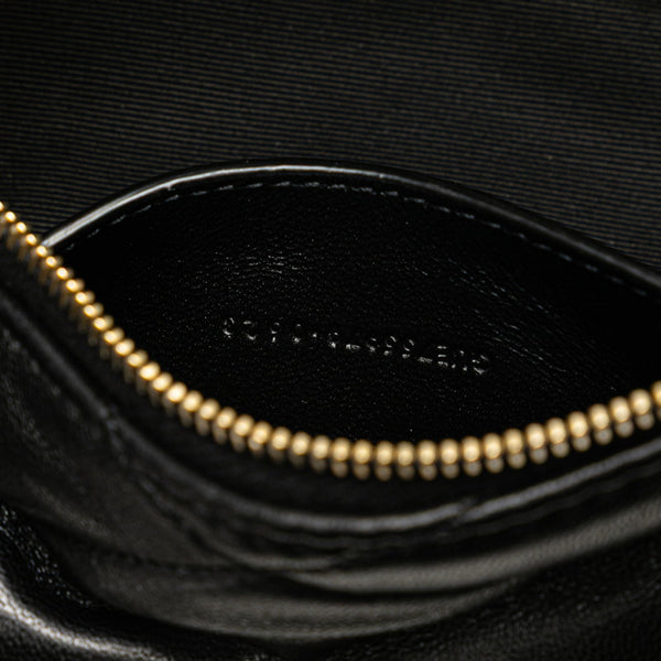 サンローラン ダイアモンド キルティング チェーン ショルダーバッグ 755970 ブラック ラムスキン レディース SAINT LAURENT 【中古】