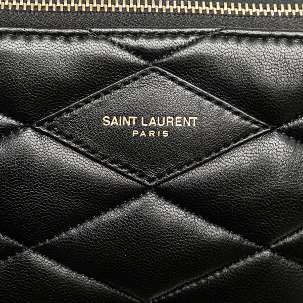 サンローラン ダイアモンド キルティング チェーン ショルダーバッグ 755970 ブラック ラムスキン レディース SAINT LAURENT 【中古】