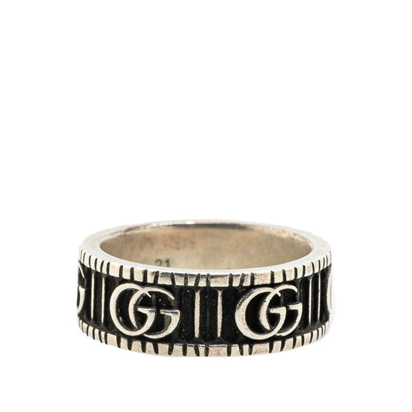 グッチ ダブルG リング 指輪 ＃21 SV925 シルバー メンズ GUCCI 【中古】