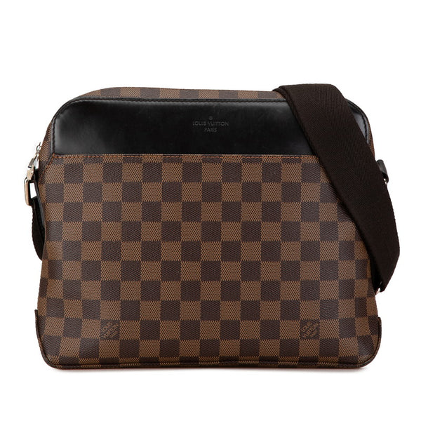 ルイ ヴィトン ダミエ ジェイクメッセンジャーPM ショルダーバッグ N41568 ブラウン ブラック PVC レザー レディース LOUIS VUITTON 【中古】