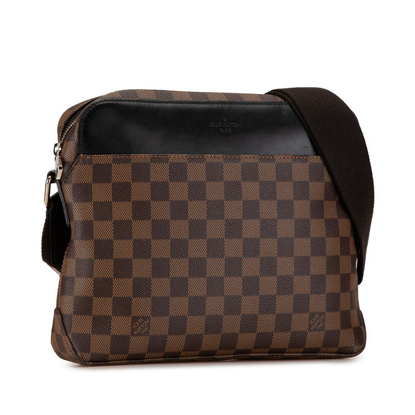 ルイ ヴィトン ダミエ ジェイクメッセンジャーPM ショルダーバッグ N41568 ブラウン ブラック PVC レザー レディース LOUIS VUITTON 【中古】