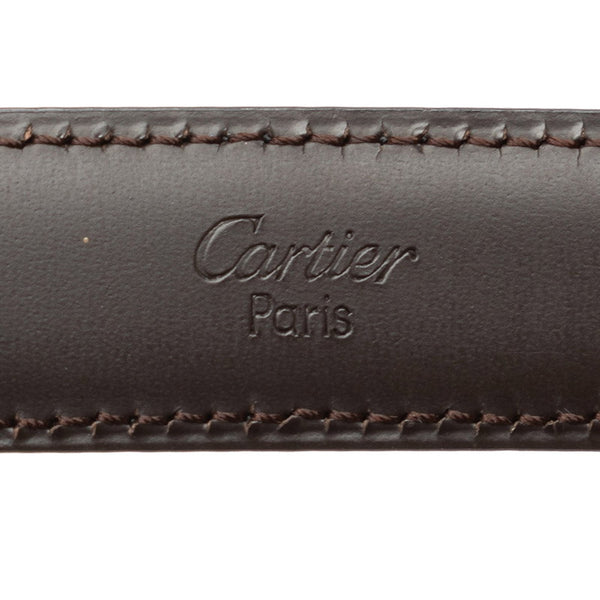 カルティエ リバーシブル ベルト ブラック ブラウン レザー レディース CARTIER 【中古】