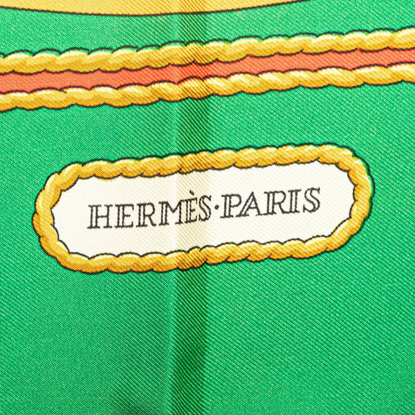 エルメス カレ90 HOMMAGE A CHARLES GARNIER シャルルガルニエへの賛辞 スカーフ グリーン マルチカラー シルク レディース HERMES 【中古】