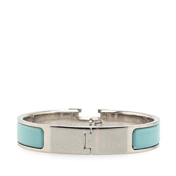 エルメス クリックH PM ブレスレット シルバー ブルー メタル レディース HERMES 【中古】