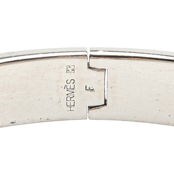 エルメス クリックH PM ブレスレット シルバー ブルー メタル レディース HERMES 【中古】