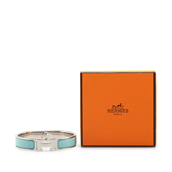 エルメス クリックH PM ブレスレット シルバー ブルー メタル レディース HERMES 【中古】