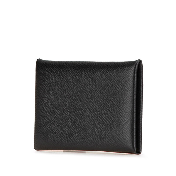 エルメス カルヴィ コインケース カードケース ブラック ノワール ヴォーエプソン レディース HERMES 【中古】