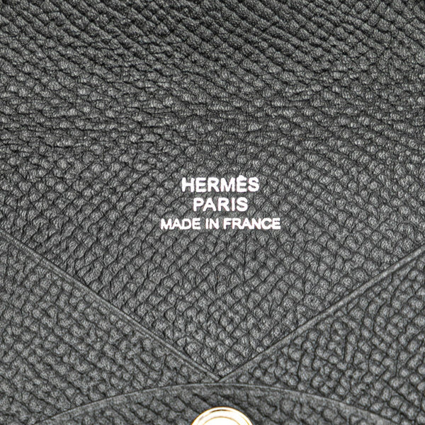 エルメス カルヴィ コインケース カードケース ブラック ノワール ヴォーエプソン レディース HERMES 【中古】