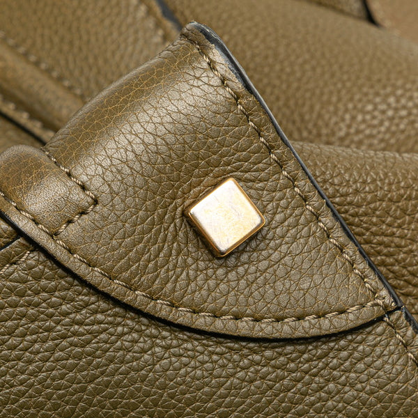 セリーヌ ラゲージ ミニショッパー ハンドバッグ オリーブ カーキグリーン レザー レディース CELINE 【中古】