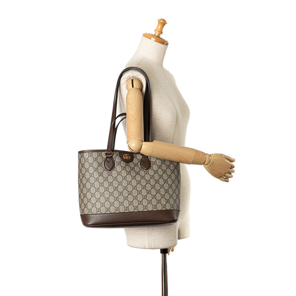 グッチ GGスプリーム オフィディア ハンドバッグ ショルダーバッグ 765043 ベージュ ブラウン PVC レザー レディース GUCCI 【中古】