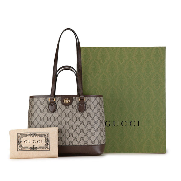グッチ GGスプリーム オフィディア ハンドバッグ ショルダーバッグ 765043 ベージュ ブラウン PVC レザー レディース GUCCI 【中古】
