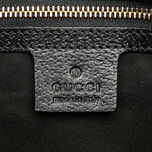 グッチ GGキャンバス トートバッグ 154389 ブラック キャンバス レザー レディース GUCCI 【中古】