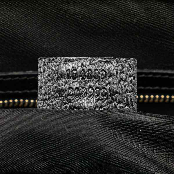 グッチ GGキャンバス トートバッグ 154389 ブラック キャンバス レザー レディース GUCCI 【中古】