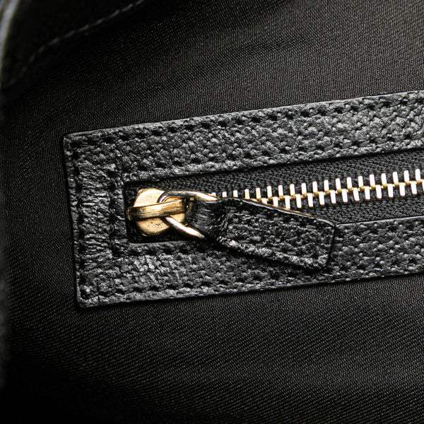 グッチ GGキャンバス トートバッグ 154389 ブラック キャンバス レザー レディース GUCCI 【中古】