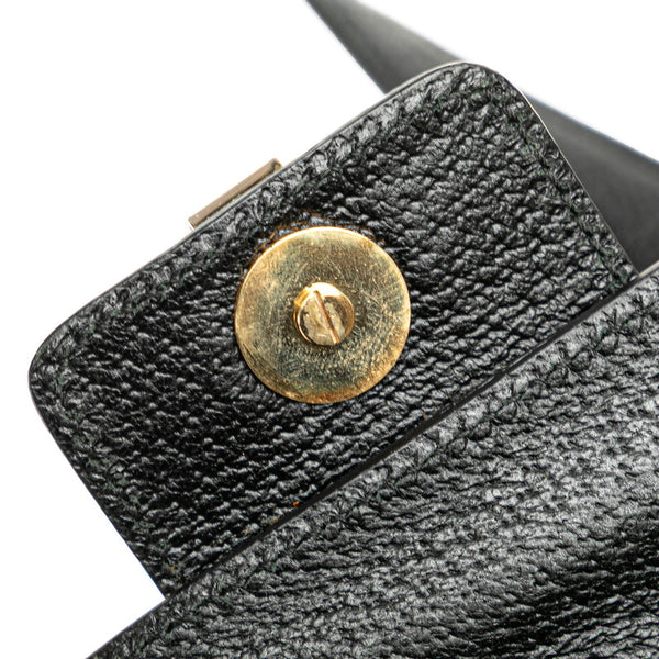 グッチ GGキャンバス トートバッグ 154389 ブラック キャンバス レザー レディース GUCCI 【中古】