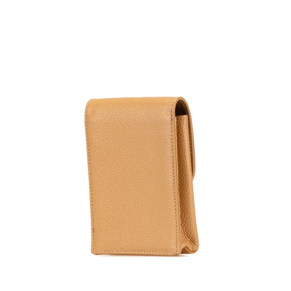 シャネル ココマーク シガレットケース タバコケース A13511 ベージュ キャビアスキン レディース CHANEL 【中古】