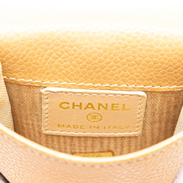 シャネル ココマーク シガレットケース タバコケース A13511 ベージュ キャビアスキン レディース CHANEL 【中古】