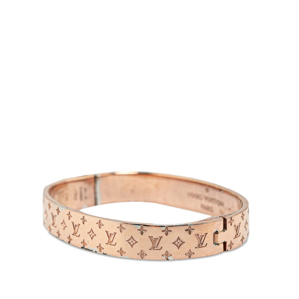 ルイ ヴィトン カフ ナノグラム バングル ブレスレット Sサイズ M00253 ピンクゴールド メッキ レディース LOUIS VUITTON 【中古】