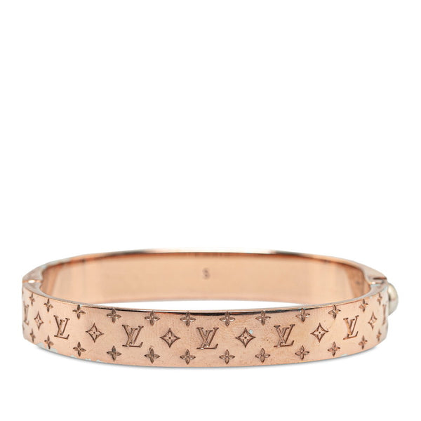 ルイ ヴィトン カフ ナノグラム バングル ブレスレット Sサイズ M00253 ピンクゴールド メッキ レディース LOUIS VUITTON 【中古】