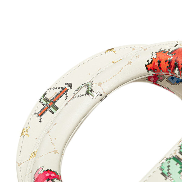 クリスチャンディオール ゾディアック 星座 ピクセル レディディオール ミニ  ハンドバッグ ショルダーバッグ 2WAY ホワイト マルチカラー レザー レディース Christian Dior 【中古】