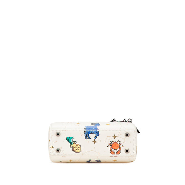 クリスチャンディオール ゾディアック 星座 ピクセル レディディオール ミニ  ハンドバッグ ショルダーバッグ 2WAY ホワイト マルチカラー レザー レディース Christian Dior 【中古】