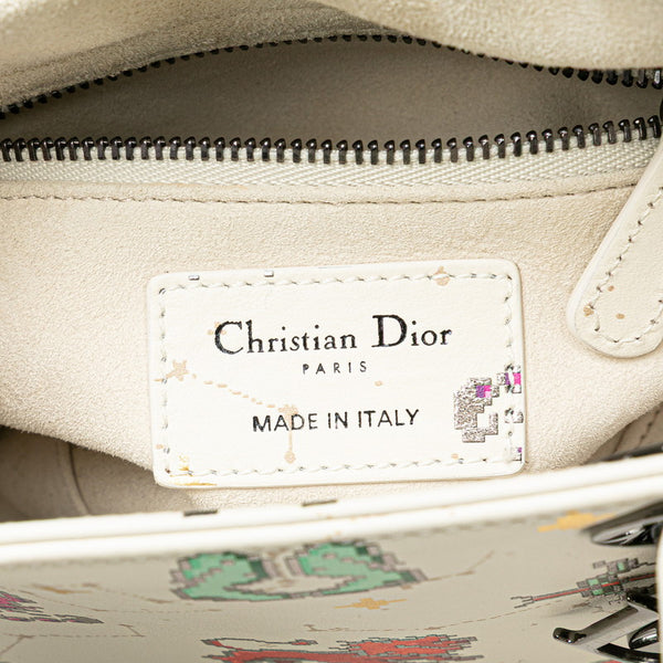 クリスチャンディオール ゾディアック 星座 ピクセル レディディオール ミニ  ハンドバッグ ショルダーバッグ 2WAY ホワイト マルチカラー レザー レディース Christian Dior 【中古】
