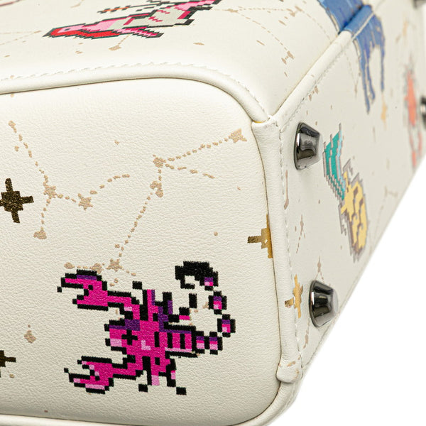 クリスチャンディオール ゾディアック 星座 ピクセル レディディオール ミニ  ハンドバッグ ショルダーバッグ 2WAY ホワイト マルチカラー レザー レディース Christian Dior 【中古】