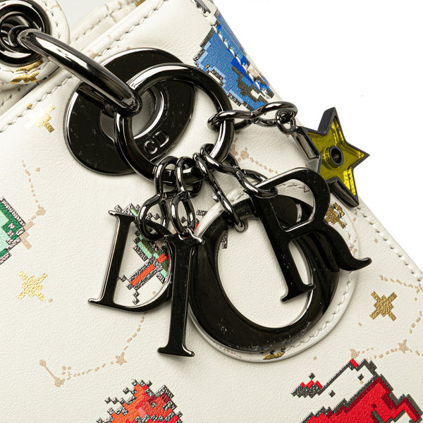 クリスチャンディオール ゾディアック 星座 ピクセル レディディオール ミニ  ハンドバッグ ショルダーバッグ 2WAY ホワイト マルチカラー レザー レディース Christian Dior 【中古】