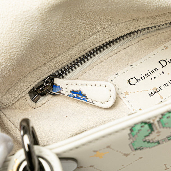クリスチャンディオール ゾディアック 星座 ピクセル レディディオール ミニ  ハンドバッグ ショルダーバッグ 2WAY ホワイト マルチカラー レザー レディース Christian Dior 【中古】