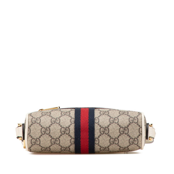 グッチ GGスプリーム オフディア ミニ ショルダーバッグ 517350 カーキ ホワイト PVC レザー レディース GUCCI 【中古】