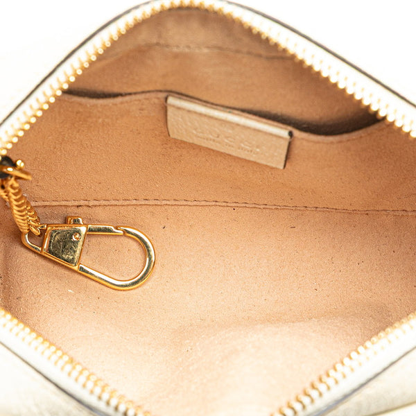 グッチ GGスプリーム オフディア ミニ ショルダーバッグ 517350 カーキ ホワイト PVC レザー レディース GUCCI 【中古】