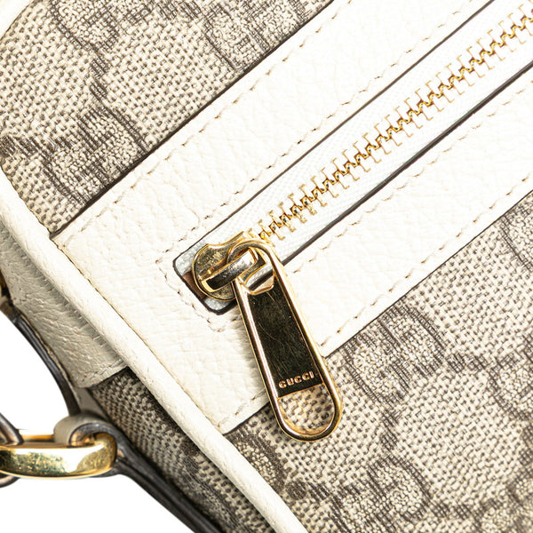 グッチ GGスプリーム オフディア ミニ ショルダーバッグ 517350 カーキ ホワイト PVC レザー レディース GUCCI 【中古】