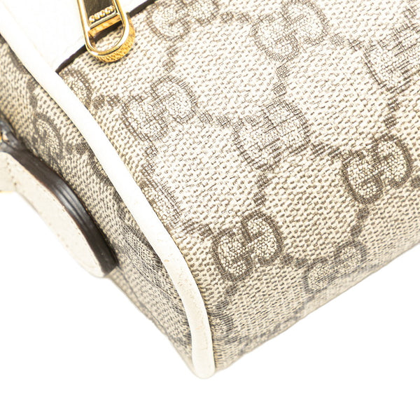 グッチ GGスプリーム オフディア ミニ ショルダーバッグ 517350 カーキ ホワイト PVC レザー レディース GUCCI 【中古】