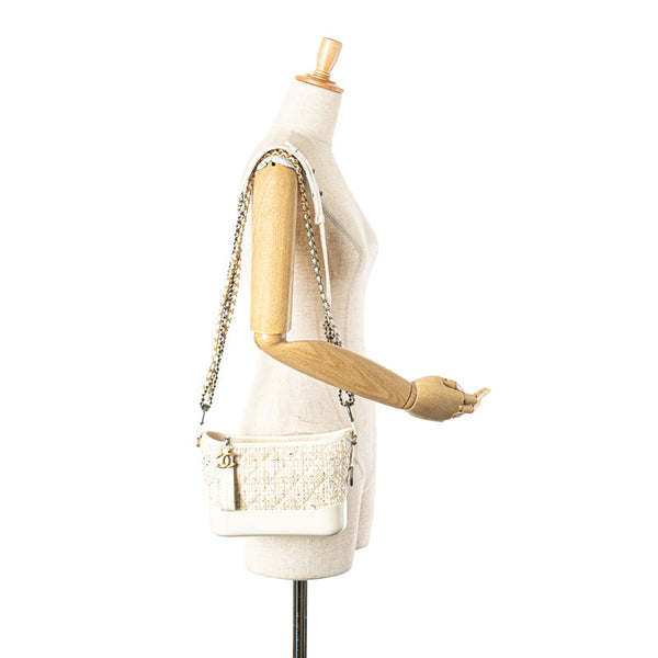 シャネル ガブリエル ドゥ シャネル スモール ホーボー チェーン ショルダーバッグ オフホワイト ツイード レザー レディース CHANEL 【中古】