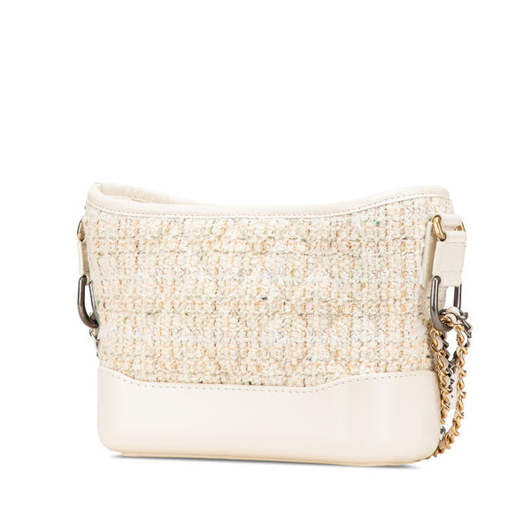 シャネル ガブリエル ドゥ シャネル スモール ホーボー チェーン ショルダーバッグ オフホワイト ツイード レザー レディース CHANEL 【中古】