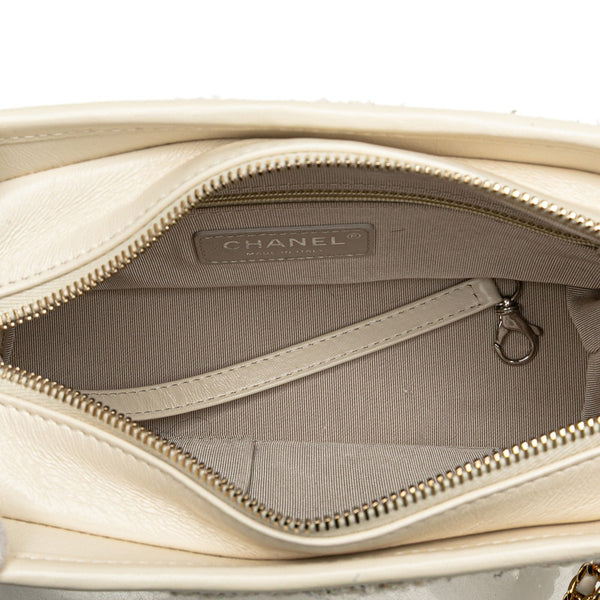 シャネル ガブリエル ドゥ シャネル スモール ホーボー チェーン ショルダーバッグ オフホワイト ツイード レザー レディース CHANEL 【中古】