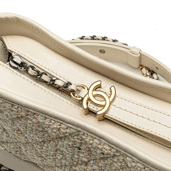 シャネル ガブリエル ドゥ シャネル スモール ホーボー チェーン ショルダーバッグ オフホワイト ツイード レザー レディース CHANEL 【中古】