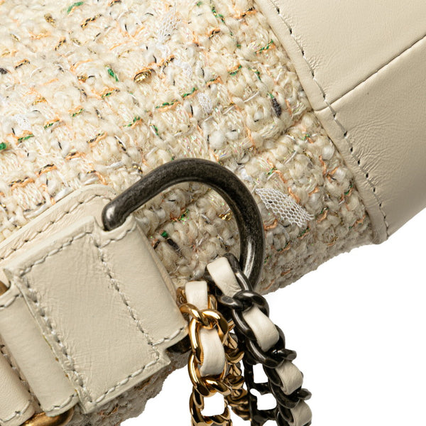 シャネル ガブリエル ドゥ シャネル スモール ホーボー チェーン ショルダーバッグ オフホワイト ツイード レザー レディース CHANEL 【中古】