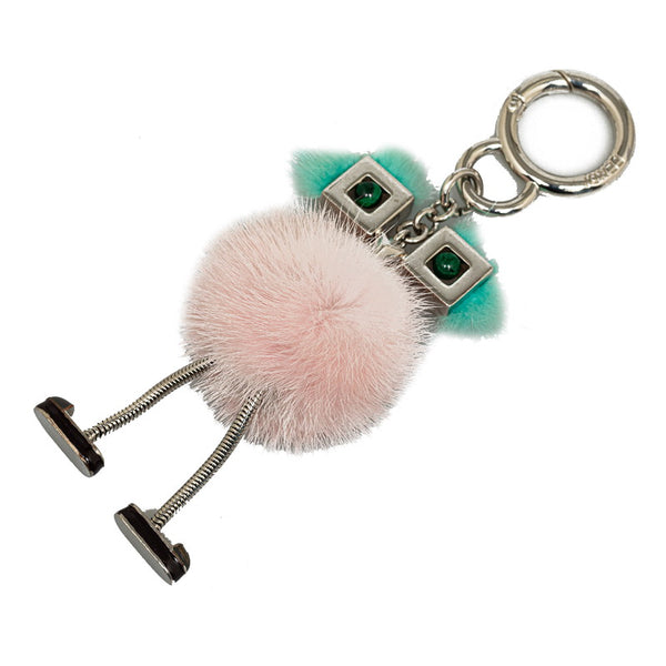 フェンディ モンスター バグズ キーホルダー バッグチャーム ピンク マルチカラー ファー レディース FENDI 【中古】
