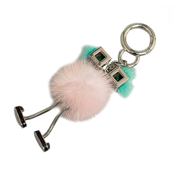 フェンディ モンスター バグズ キーホルダー バッグチャーム ピンク マルチカラー ファー レディース FENDI 【中古】