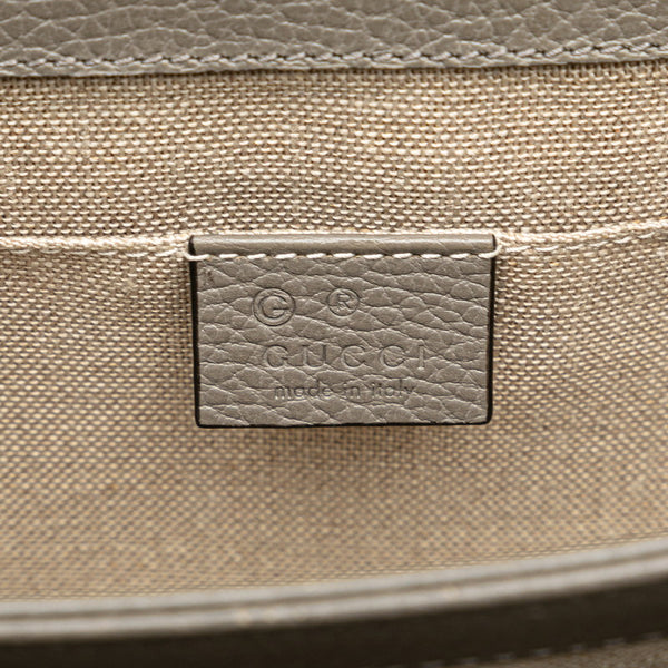 グッチ インターロッキングG チェーン ショルダーバッグ 510304 グレー レザー レディース GUCCI 【中古】