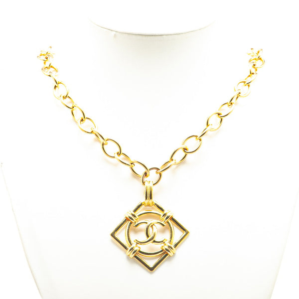 シャネル ヴィンテージ ココマーク ひし形 ネックレス ゴールド メッキ レディース CHANEL 【中古】