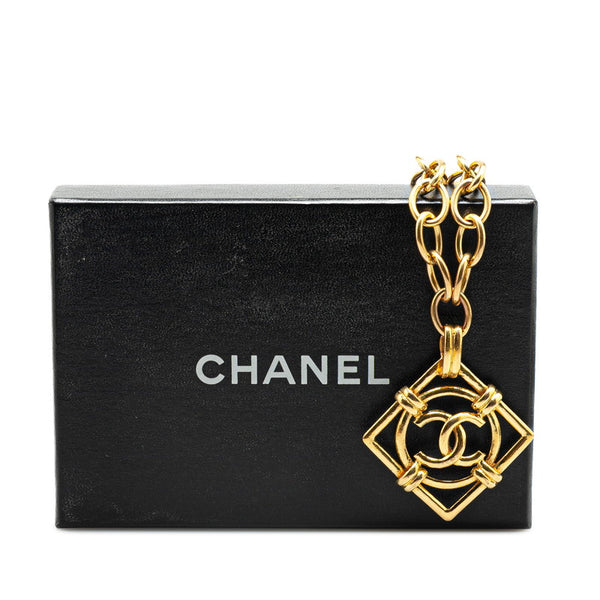 シャネル ヴィンテージ ココマーク ひし形 ネックレス ゴールド メッキ レディース CHANEL 【中古】